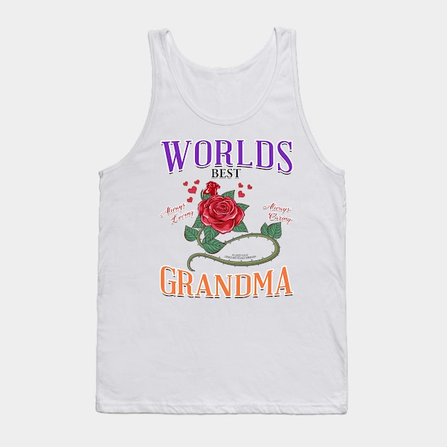 World's Best Grandma Mothers Day Novelty Gift Tank Top by Airbrush World